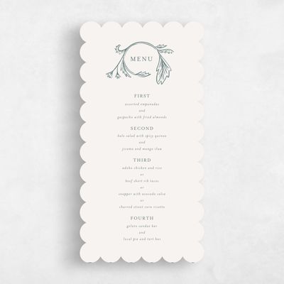 Blue Scalloped Wedding Menu - Desrosiers