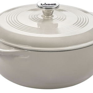 Lodge Essential Enamel Cast Iron Dutch Oven 6 Quarts - Oyster White