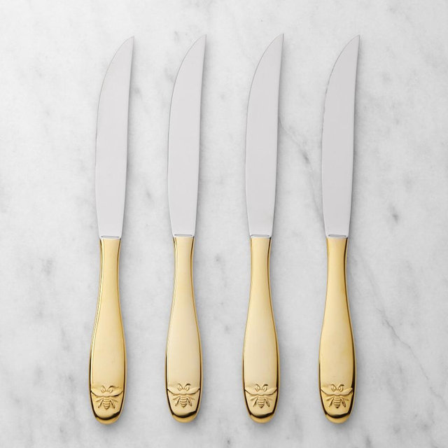 Gold Bee Steak Knives, Set of 4