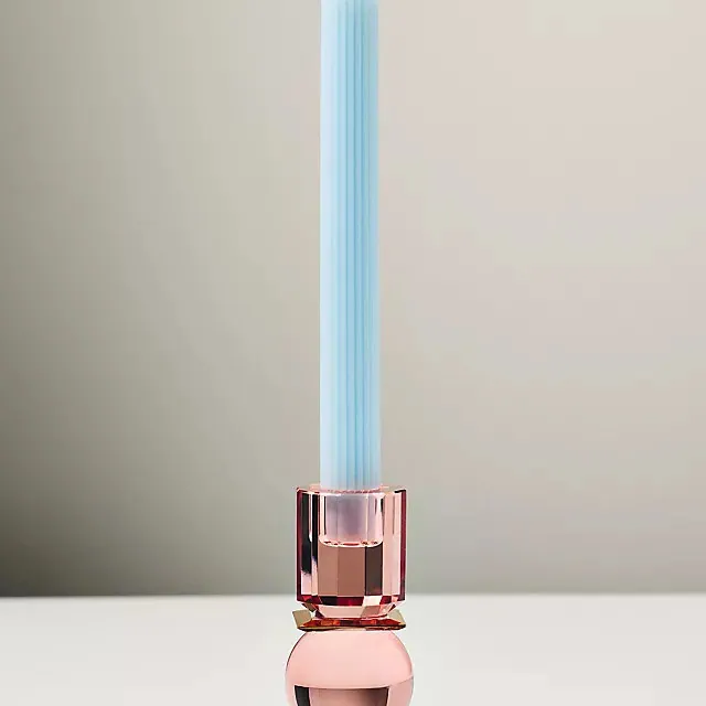 Modern Cut Glass Candle Holder