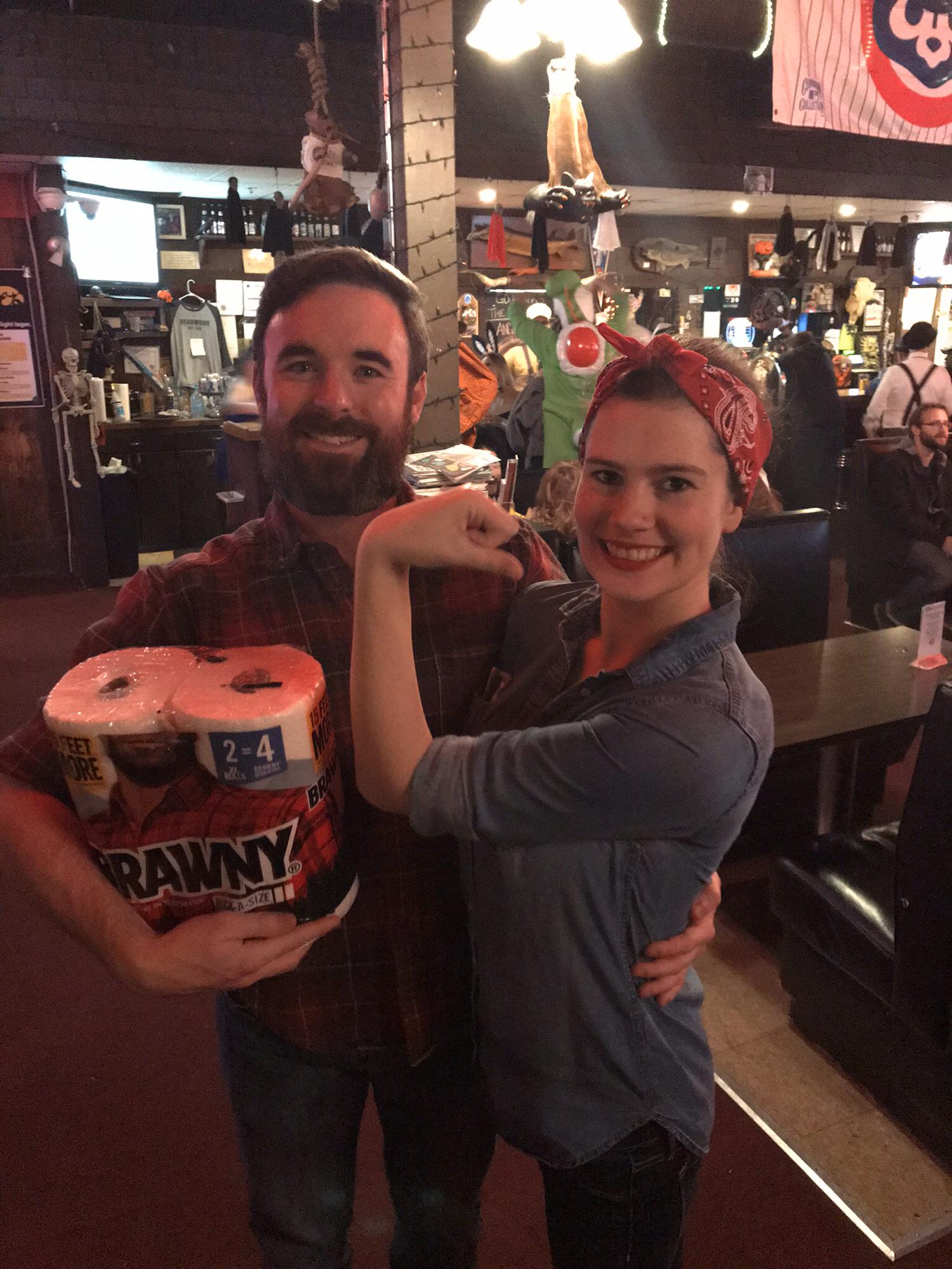 Halloween at Deadwood. Rosie and the Brawny man!