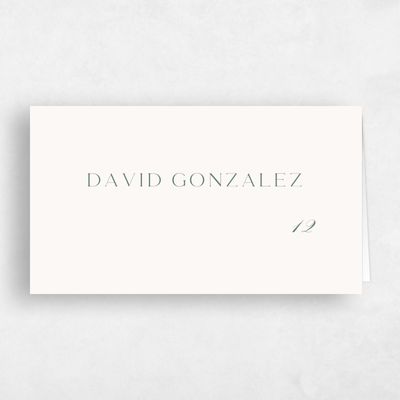 Beige Wedding Place Card - Classic Chapel