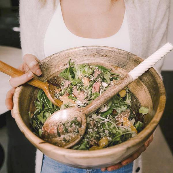 SPIRAL BONE SERVING SPOONS
