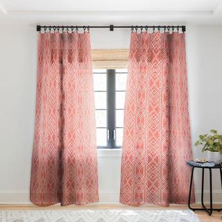 Peach Echo Geo Sheer Curtain