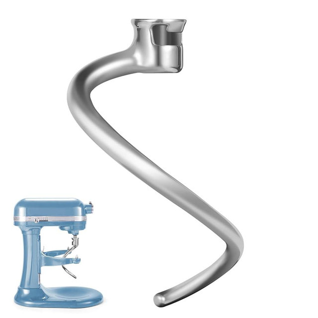 Stainless Steel Dough Hook Replacement for KitchenAid 7 QT Bowl-lift Stand Mixers, Stainless Steel Spiral Dough Hook Attachment for Kitchen aid attachment parts, Dishwasher Safe