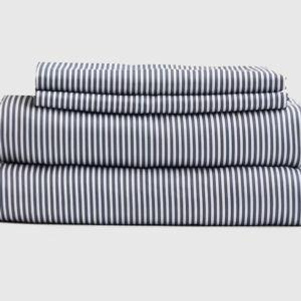 Oxford Stripe Classic Organic Percale Sheet Set