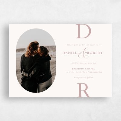 Dusty Rose, Pink Wedding Invitation - Damon Photo