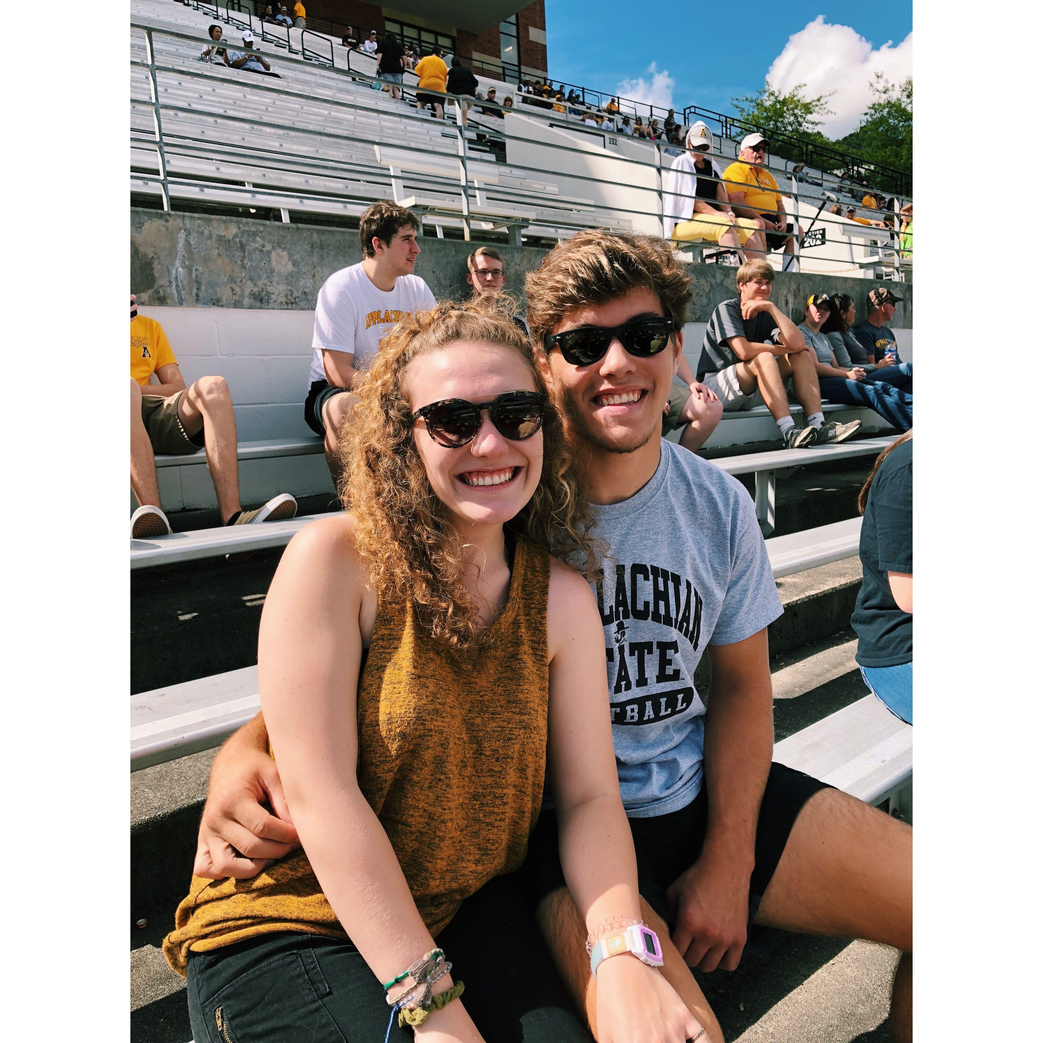 First (and only) App State football game together.