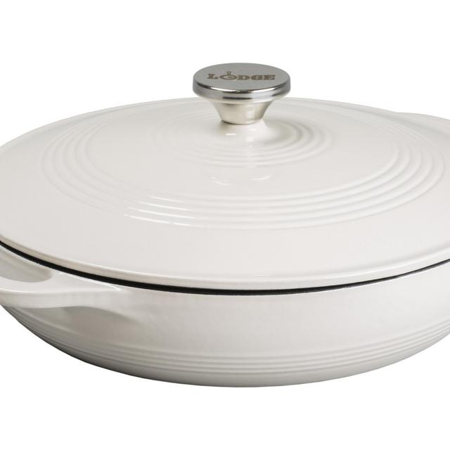 Lodge 3.6 Quart Oyster White Enameled Cast Iron Casserole, EC3CC13