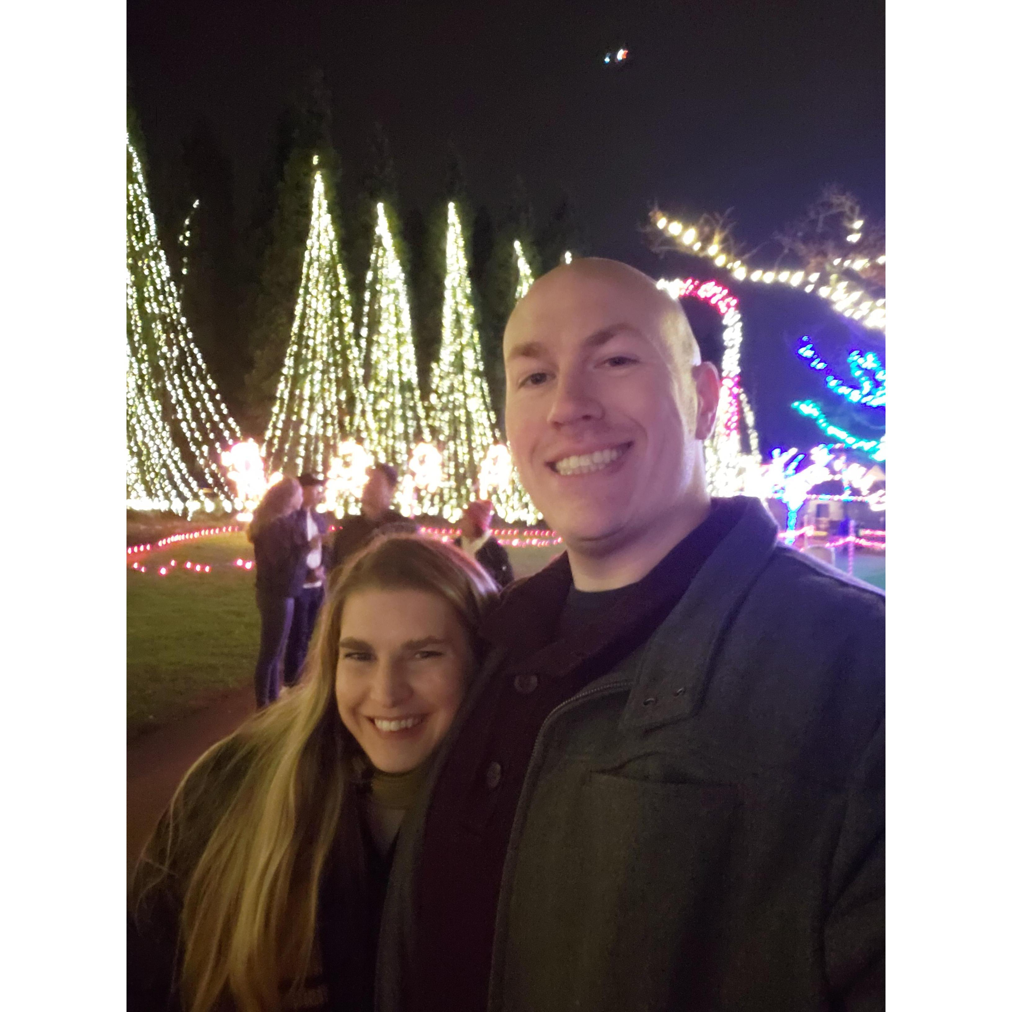 John surprised me with a Christmas fun night after finals. We went to a Christmas tree farm, saw a real reindeer, walked through the lights on Coulon Beach, and saw Its a Wonderful Life