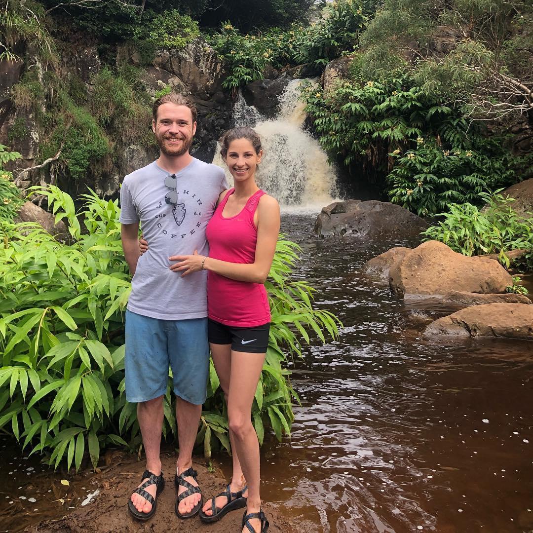 At the end of the hike on which Patrick proposed, we found some people and they snapped this picture for us <3