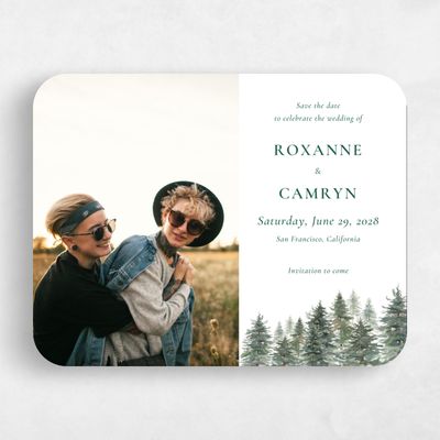 White Rounded Wedding Save the Date - Kelton Photo