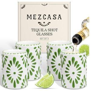 Talavera Shot Glasses — 100% Handmade Ceramic Tequila Shot Glasses with Talavera Mexican Pottery Design —