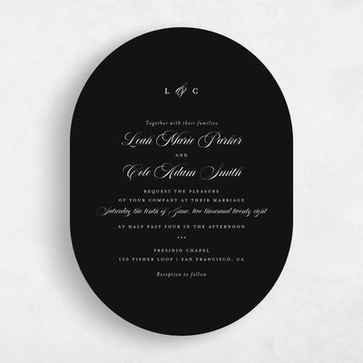 Black Wedding Invitation - Ivoire Classic