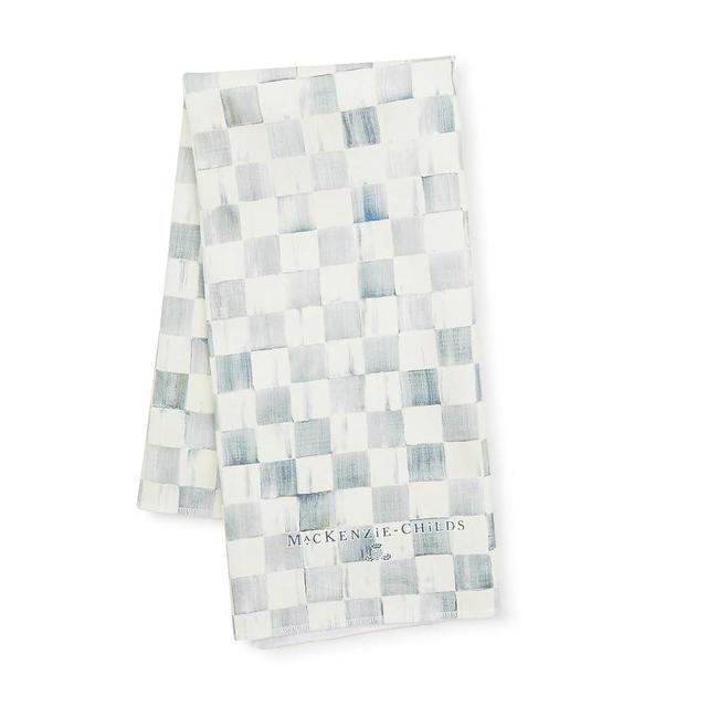 MACKENZIE-CHILDS Set of 1 Cotton Dish Towel, Decorative Kitchen Towel, Gray-and-White Sterling Check