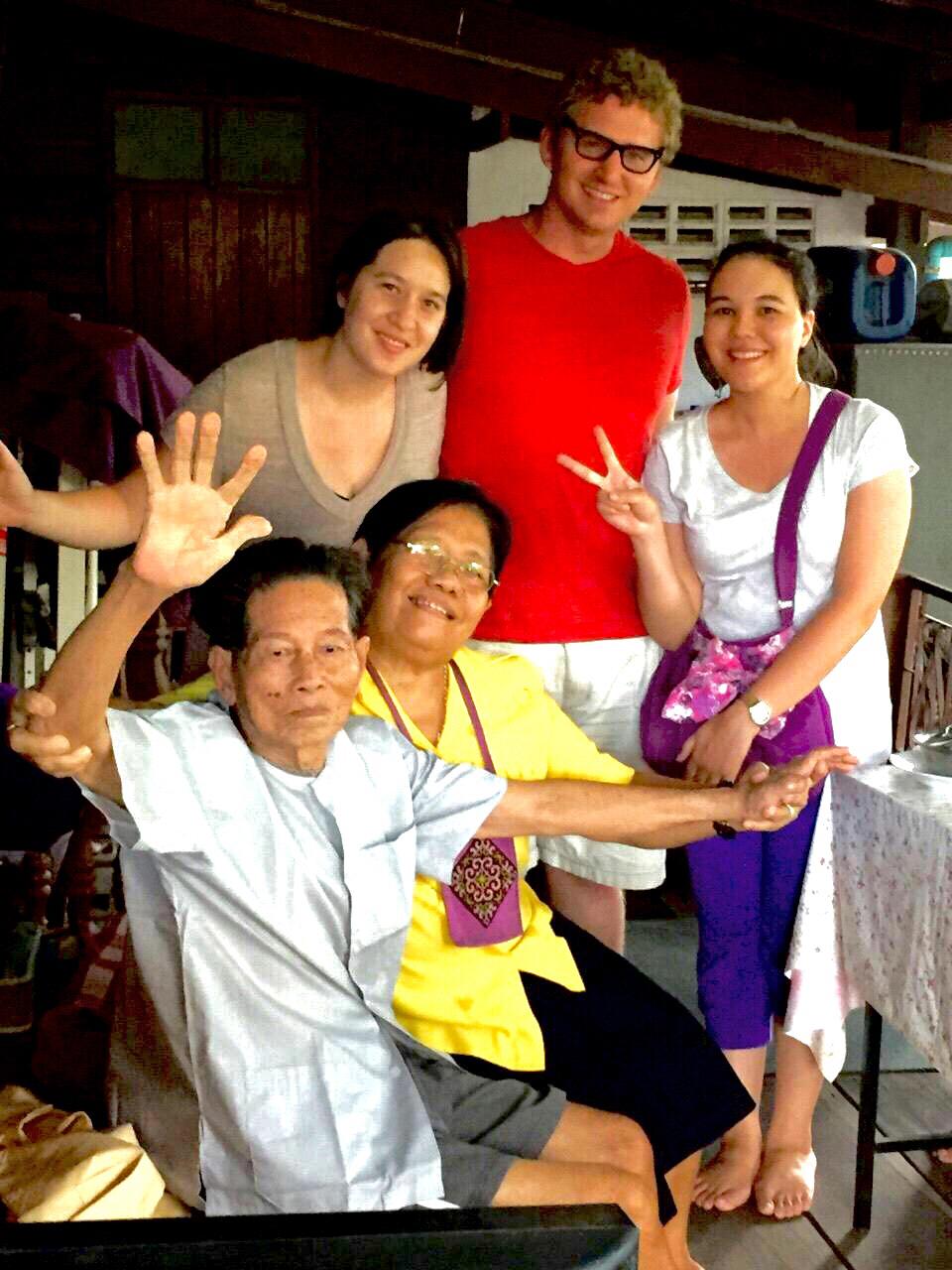 Posing with the Thai family