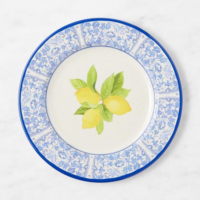 Lemon Outdoor Melamine Dinner Plates, Set of 4