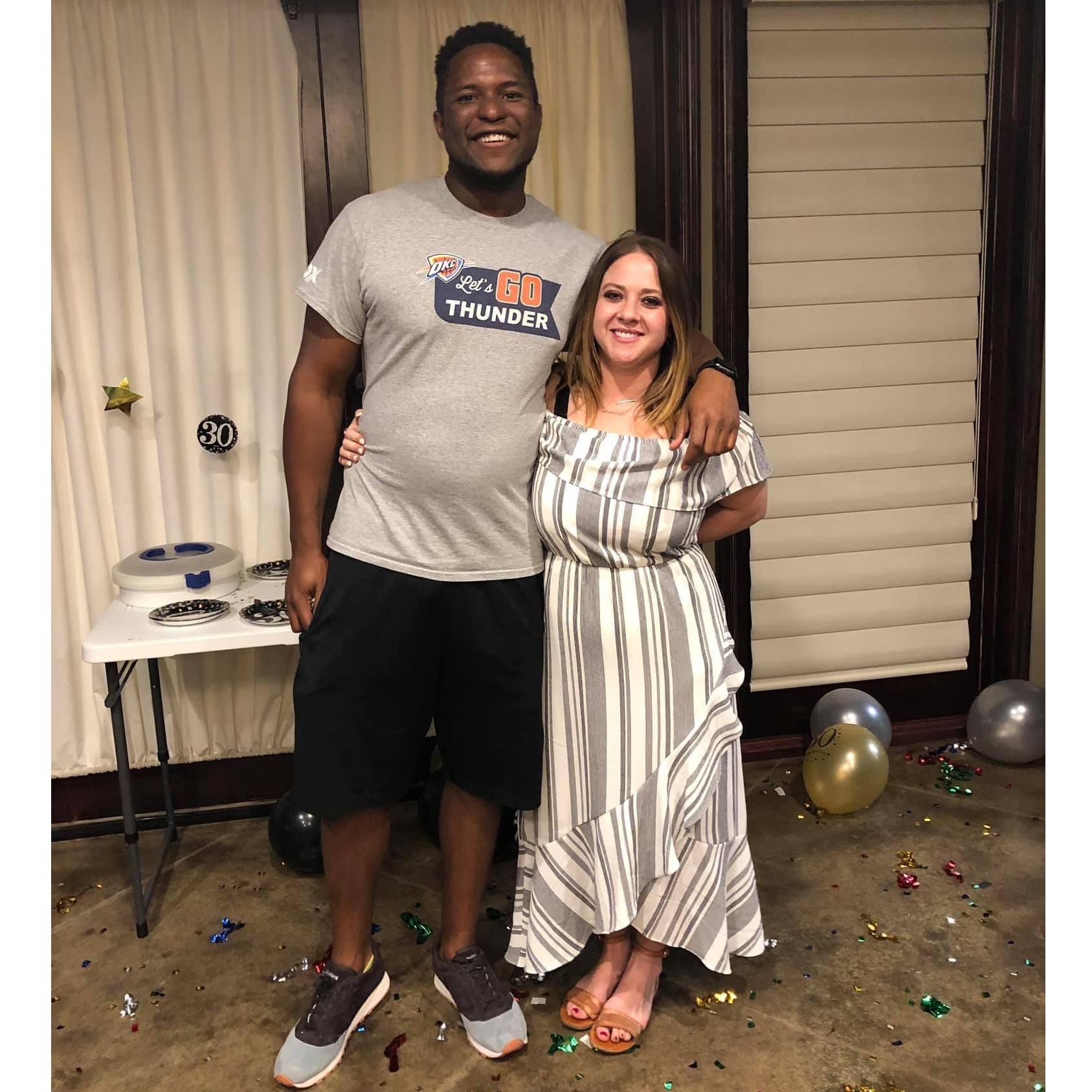 This was taken at Josh's surprise 30th B-day party I threw for him. He wasn't thrilled...haha!