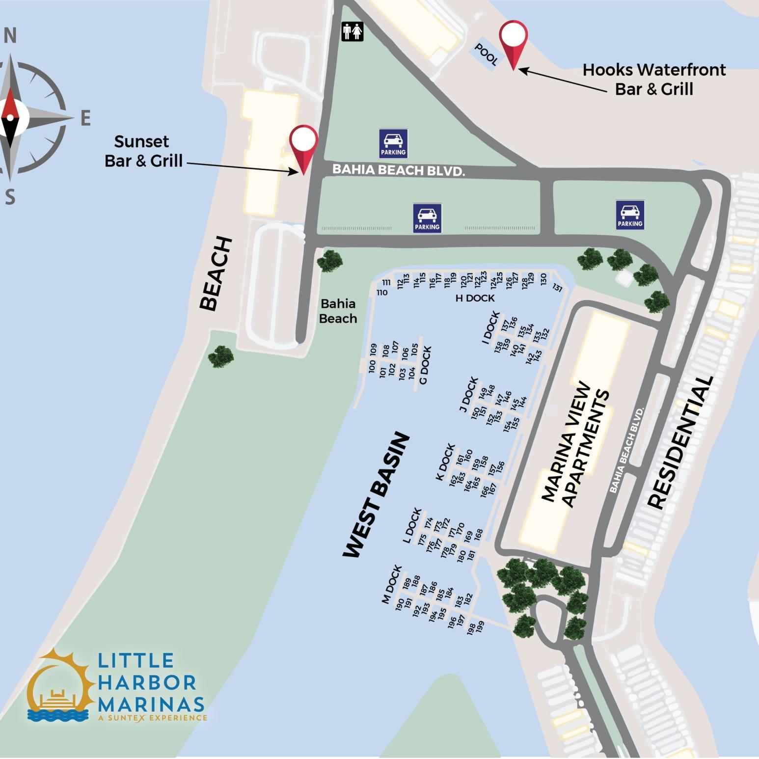 Park across the street from Sunset Grill.