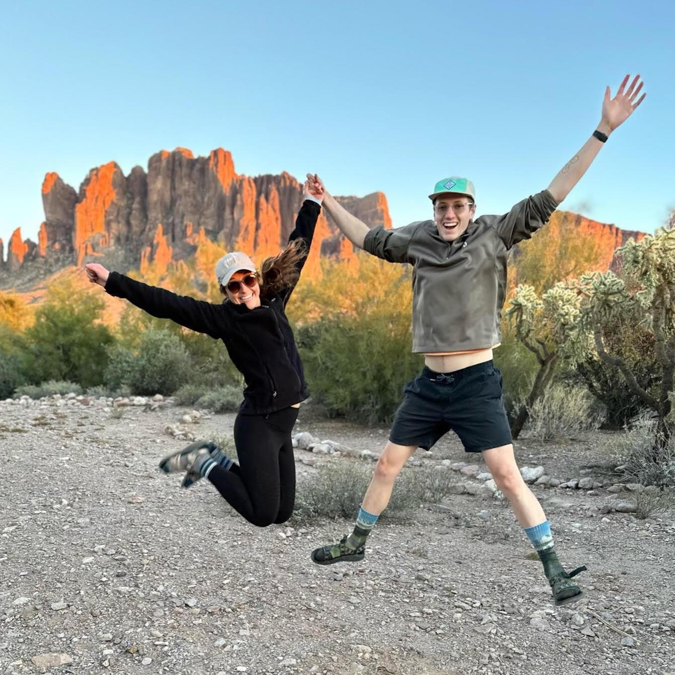 We fell in love in the Superstitions, a very special place for us. The first time Slade met Wendy's parents was Thanksgiving of 2021 at this campsite!