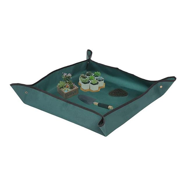 Owl Focus Oxford Fabric Plant Repotting Mat Waterproof Transplanting Mat Indoor Succulent Potting Mat Portable Gardening Mat （29.5" x 29.5"）