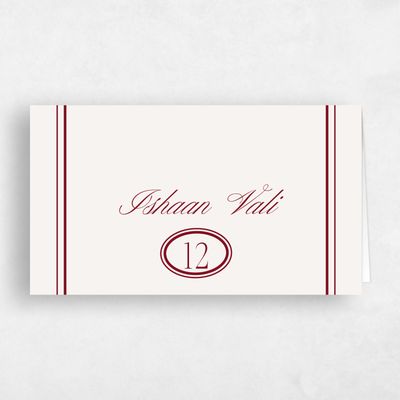 Red Typography Wedding Place Card - Querido