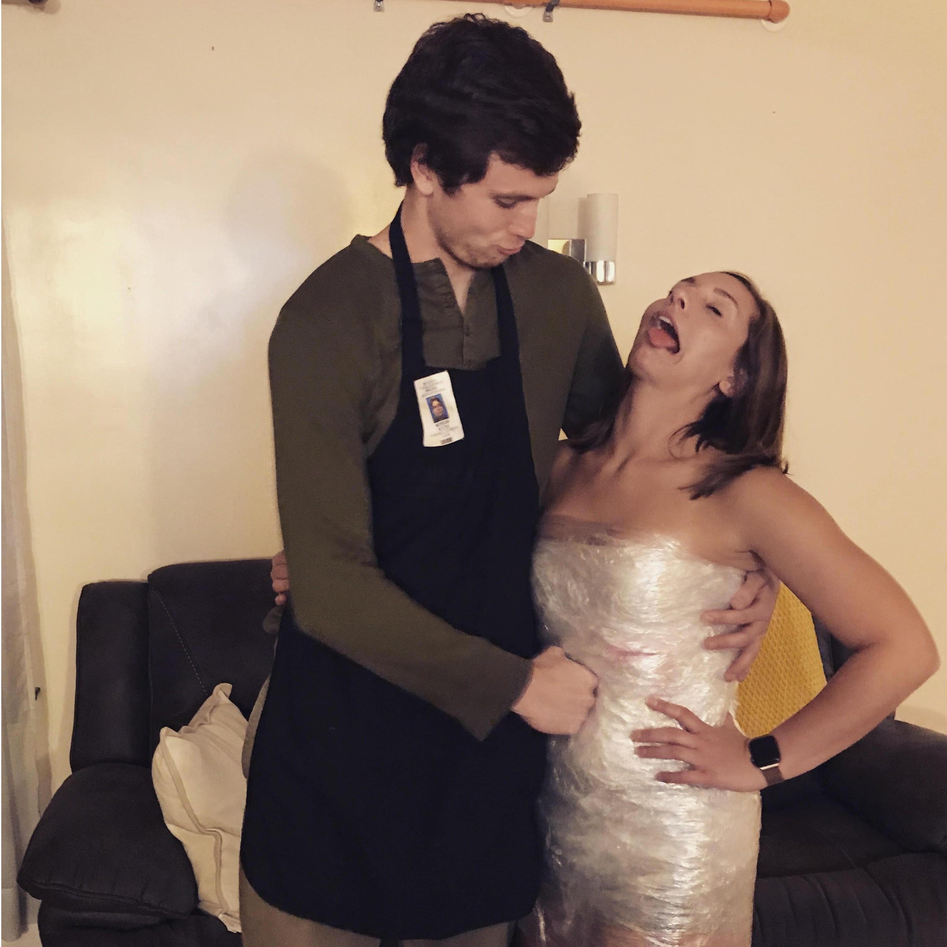Reenacting one of the many TV shows we've binge watched (Dexter) for Halloween