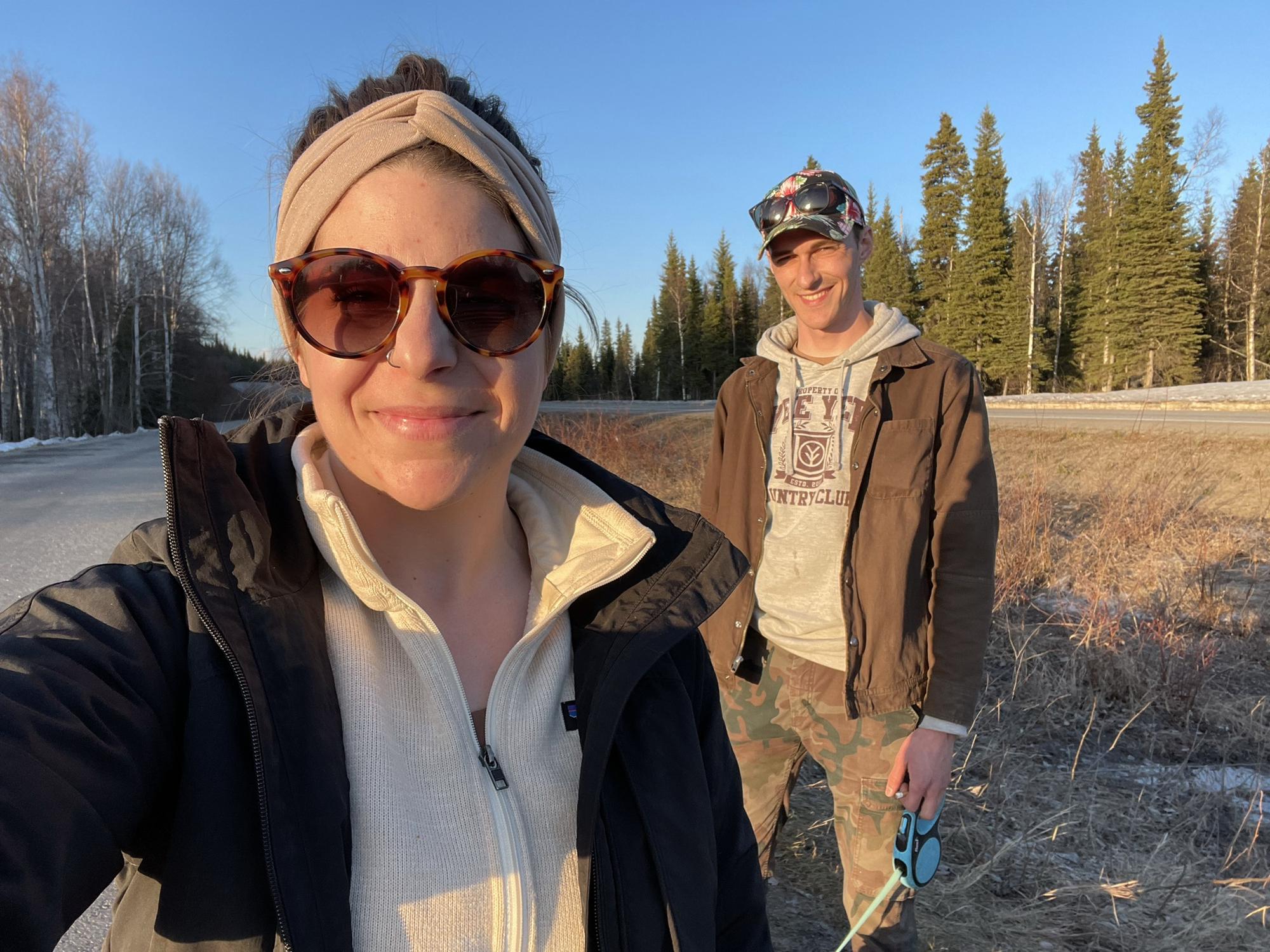 Golden hour at a rest stop driving up to Fairbanks from Denali!
