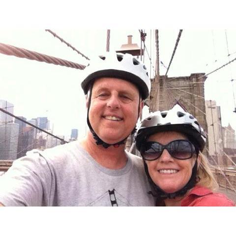 Biking across the Brooklyn Bridge