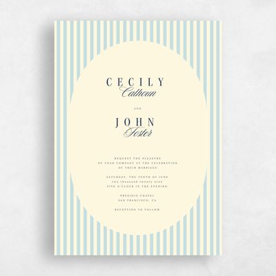 Cream, Yellow Wedding Invitation - Madison Portrait