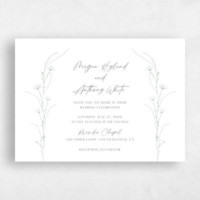 White Wedding Invitation - Rolland Landscape