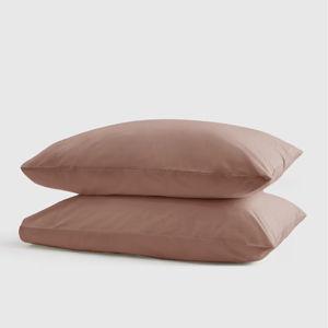 Classic Organic Percale Pillowcase Set in Clay