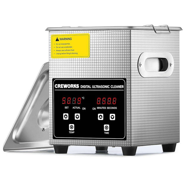 CREWORKS Professional Jewelry Cleaning Machine, 2L Jewelry Cleaning Ultrasonic Machine with Heater & Timer, Digital Sonic Cleaning Machine for Cleaning Denture Dental Irrigator Parts Retainer Glasses