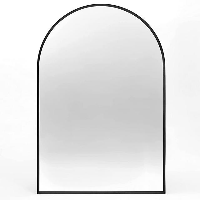 Minuover Arched Wall Mirror for Bathroom, 24"x36" Black Mordern Metal Frame for Entryway Living Room Bedroom Wall Decor