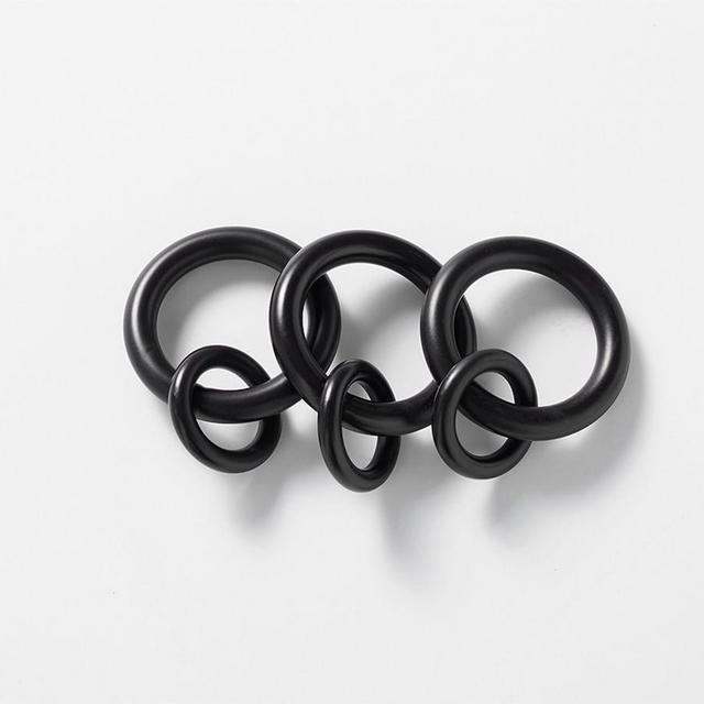 Round Rings, Set of 13, Small, Antique Bronze