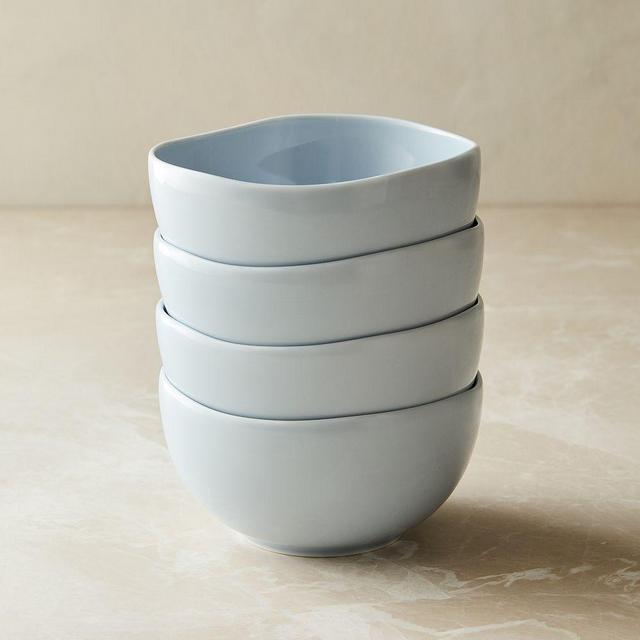 Organic Porcelain Cereal Bowl, Chambray, Set of 4