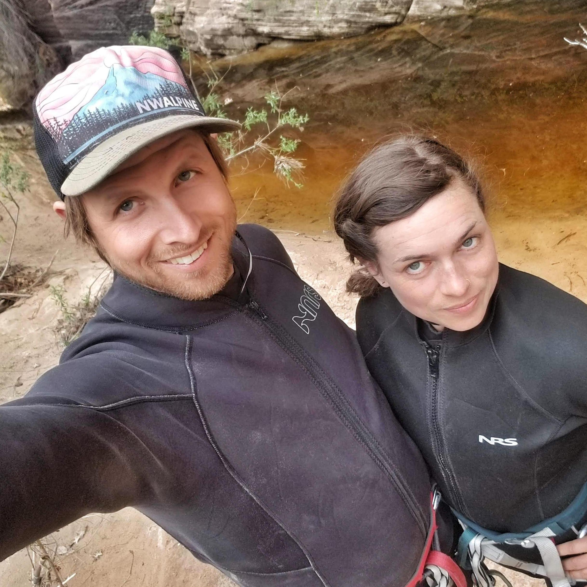Suited up for chilly water...