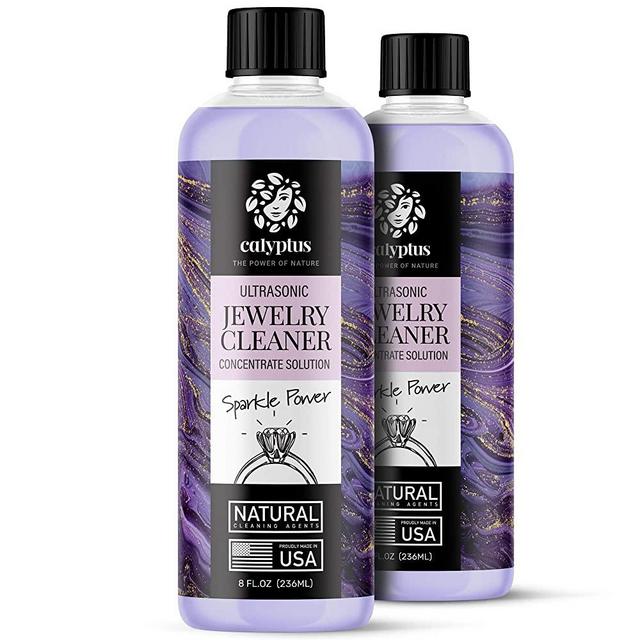 Calyptus Ultrasonic Jewelry Cleaner Solution | Proudly USA Made | Natural, Non-Toxic, Plant Based | Diamond, Gem, Gold, Silver Ring and Jewel Cleaning Concentrate | 16 Ounces