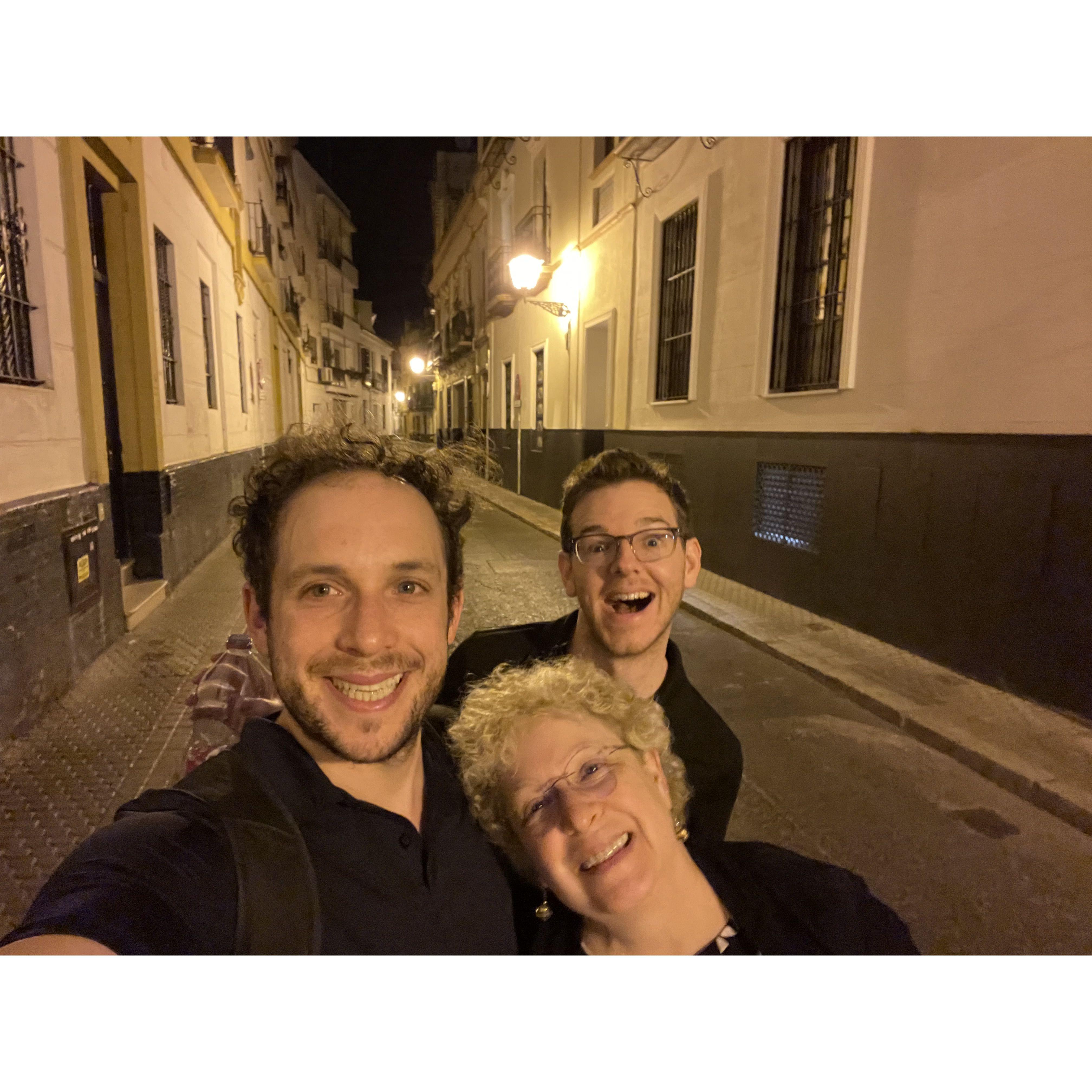 April 2023 - Sevilla, Spain - Did we all mean to match? Tapas all around!