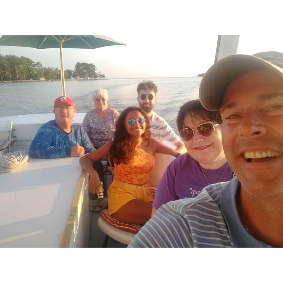 We enjoyed a boat ride during Mike's first visit to America!