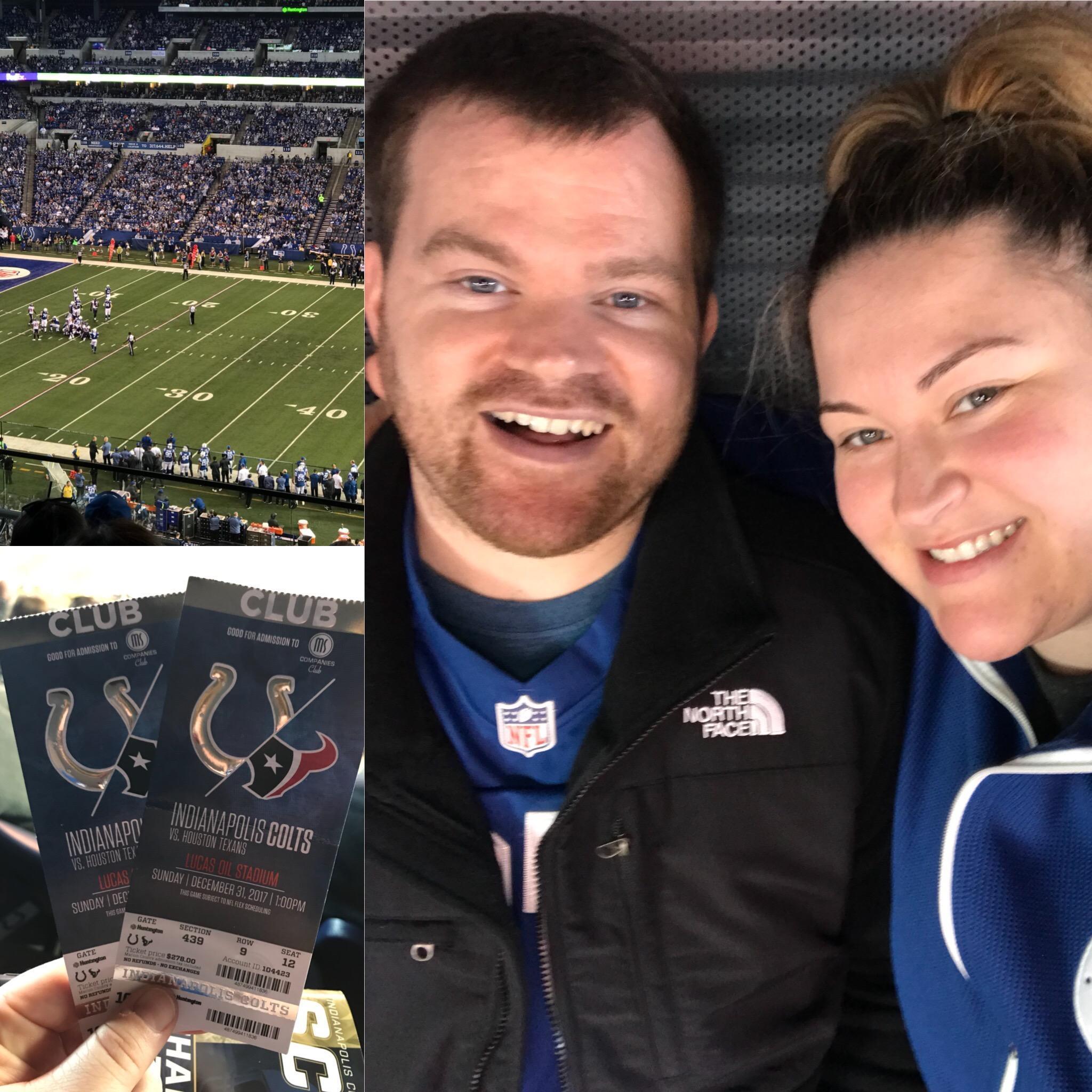 Picture from Nik and I going to the Colts Game!! We love the colts :)