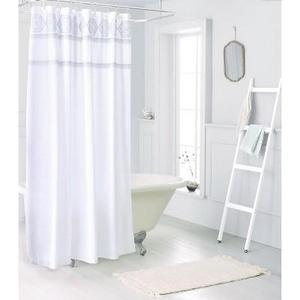 Medallion Sheer Embroidery Shower Curtain White - Threshold™
