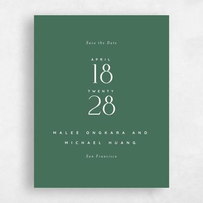 Hunter, Green Wedding Save the Date - Buenos Type