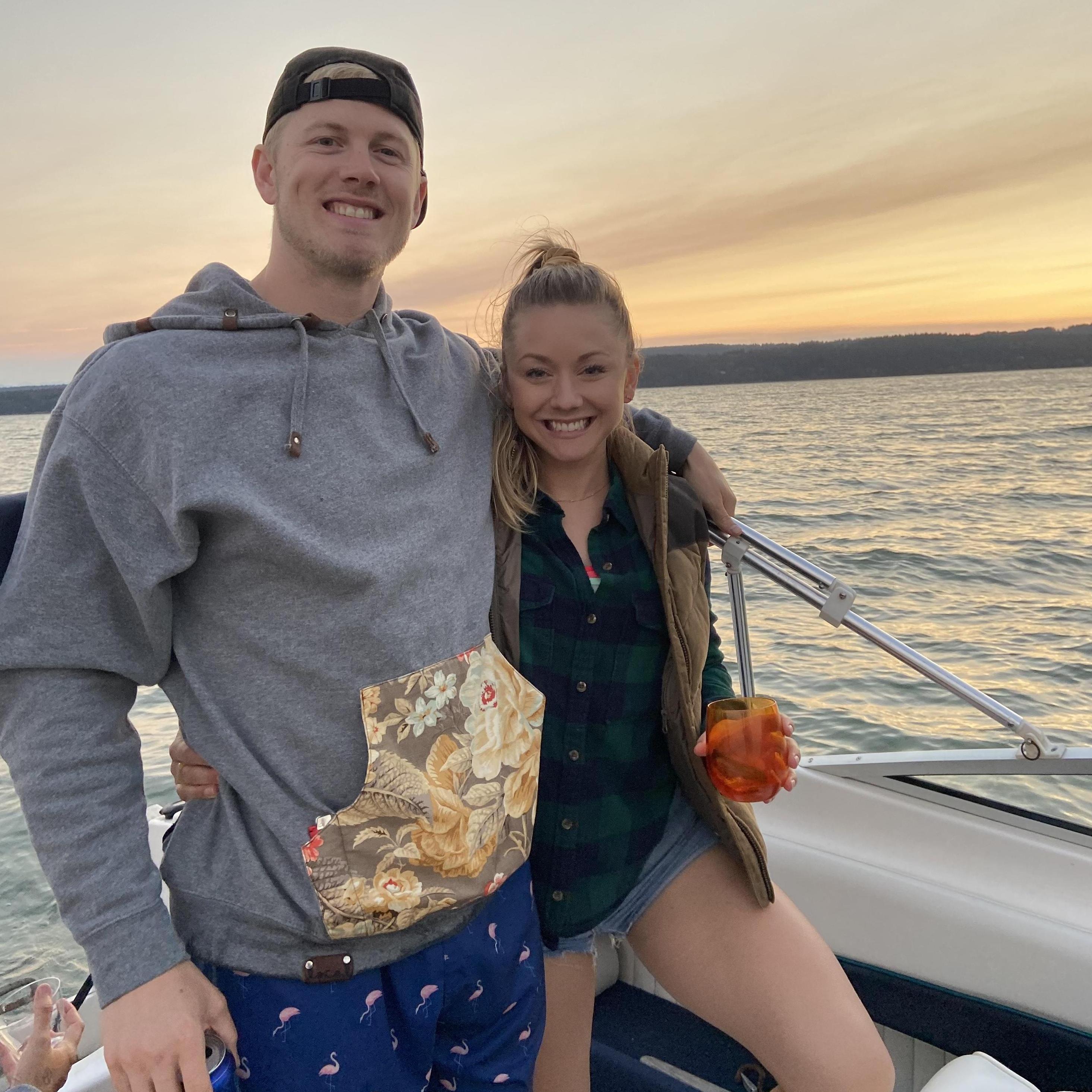 Summer sunsets boating on Camano