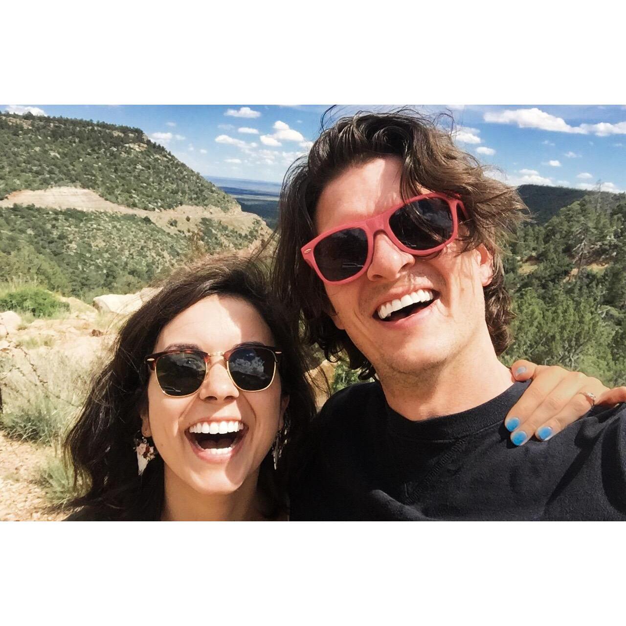 Somewhere off Route 66 outside of Santa Fe, New Mexico. Engaged! June 16, 2019.
