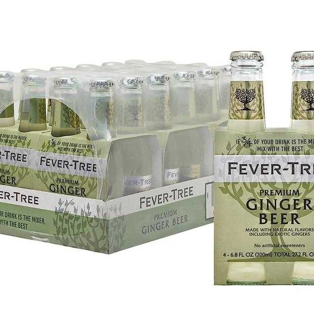Fever Tree Ginger Beer - Premium Quality Mixer - Refreshing Beverage for Cocktails & Mocktails. Naturally Sourced Ingredients, No Artificial Sweeteners or Colors - 200 ML Bottles - Pack of 24