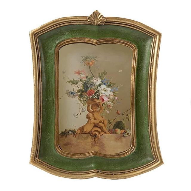 Kangce Vintage Picture Frames 2.5x3.5 Antique Frames Wallet Size Picture Frames Set Small Picture Frames Green Picture Frames Retro Home Decor Wall Mount and Tabletop