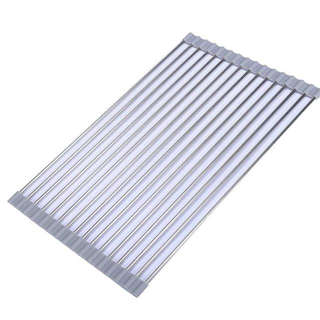 Extra Large Roll up Dish Drying Rack over the Sink Folding Dish Rack Portable Dish Drainers for Kitchen Sink Counter Roll-up Drying Rack RV Foldable Dish Drying Rack By Ahyuan (11.2''Wx17.8''L)