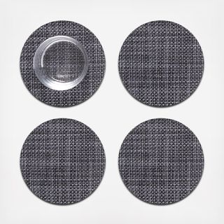 Mini Basketweave Round Coaster, Set of 4