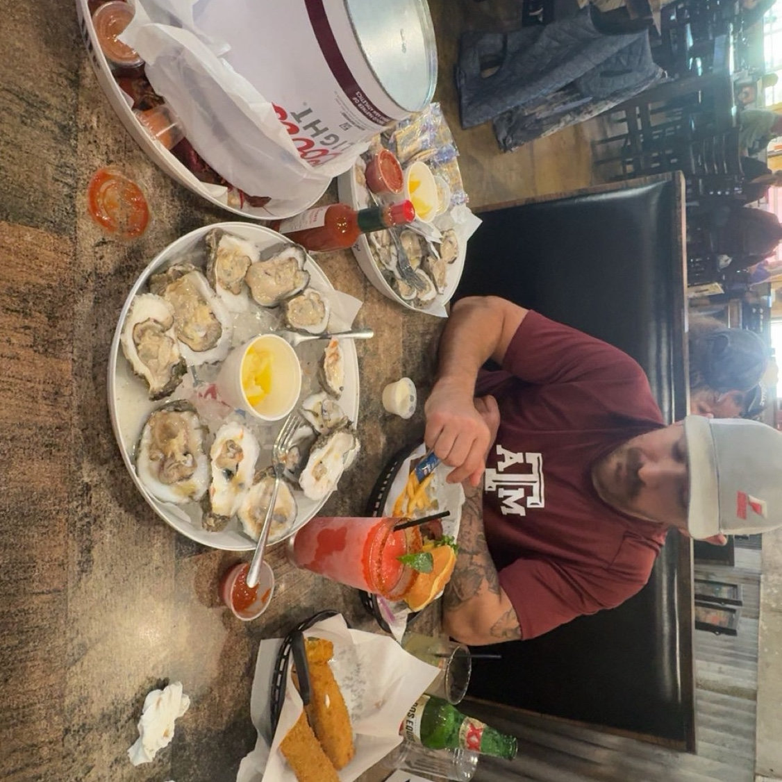 We celebrated our birthdays by going to Brewster Street- Fabian tried oysters and didn’t mind them, as long as there’s a cracker and sauce